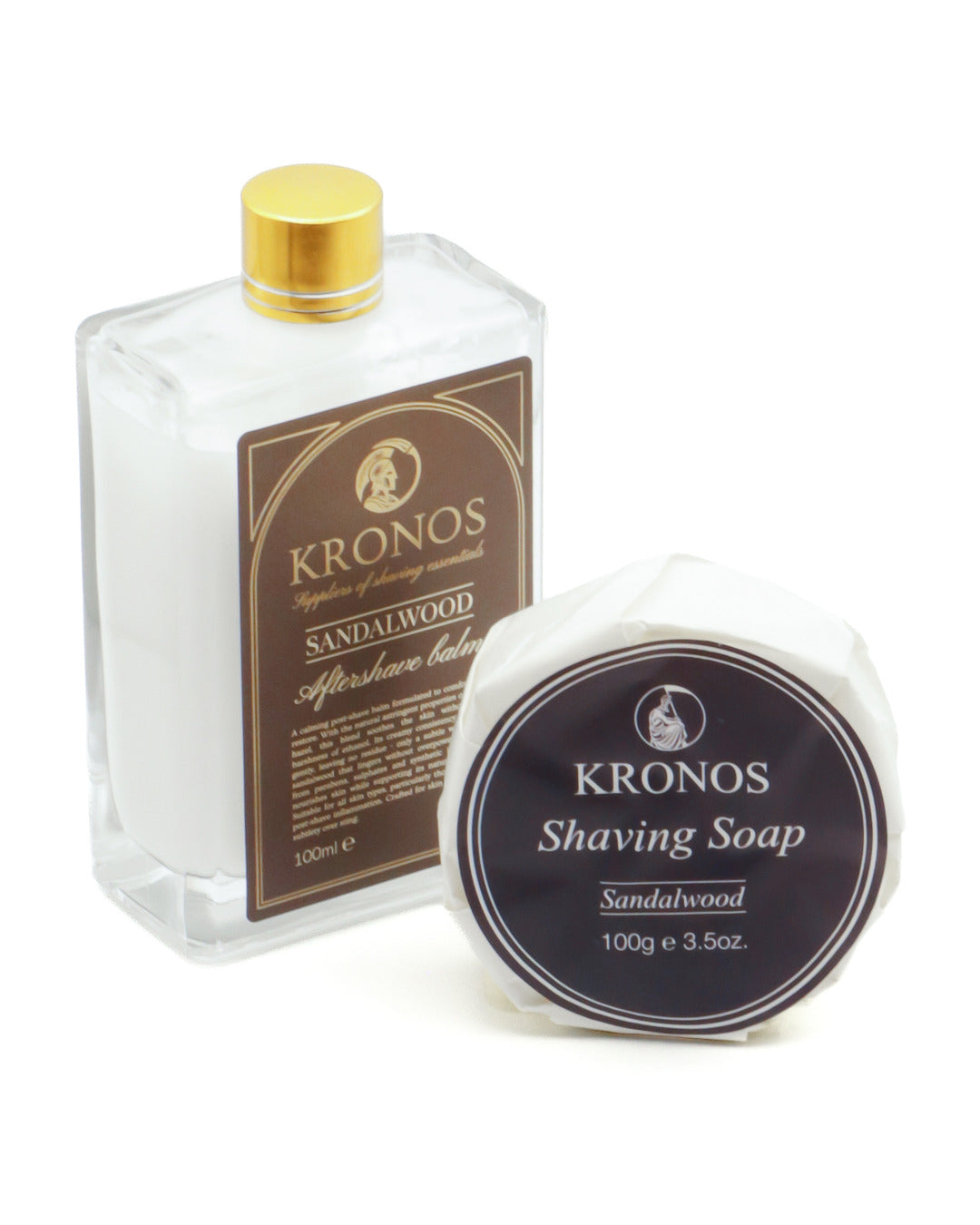 The Sandalwood Pair, shaving soap and aftershave balm
