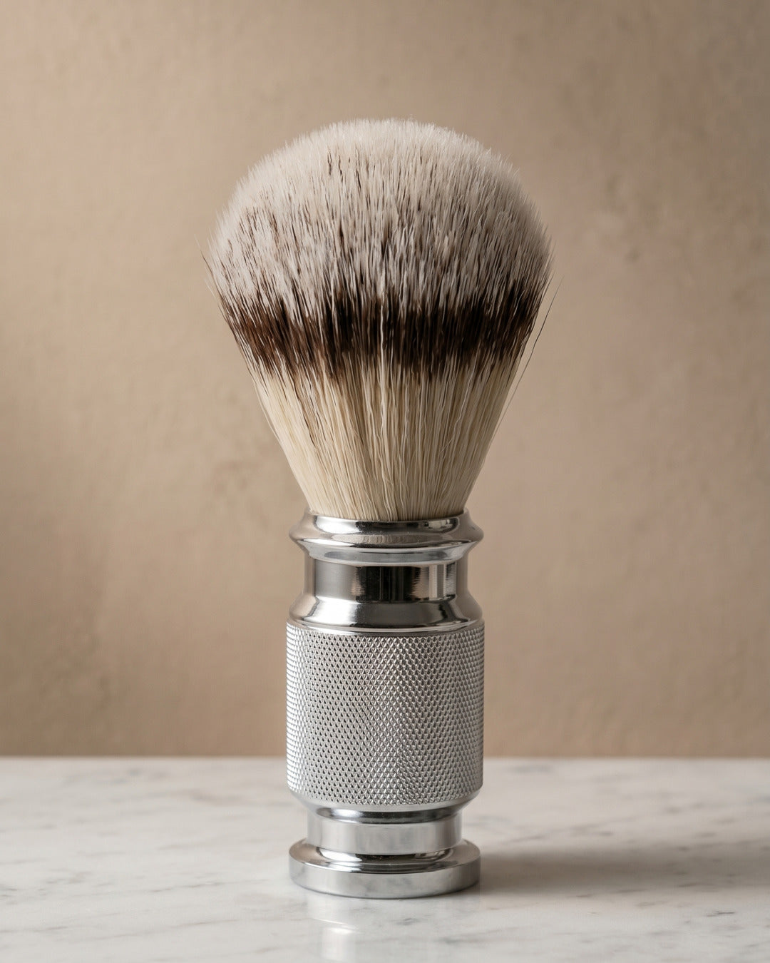 Kronos shaving brush on marble, studio still