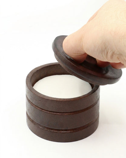 Wooden Bowl with Sandalwood Shaving Soap