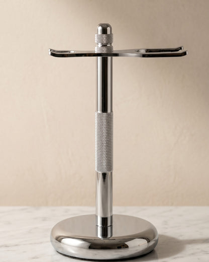 Kronos large razor and brush stand, studio still